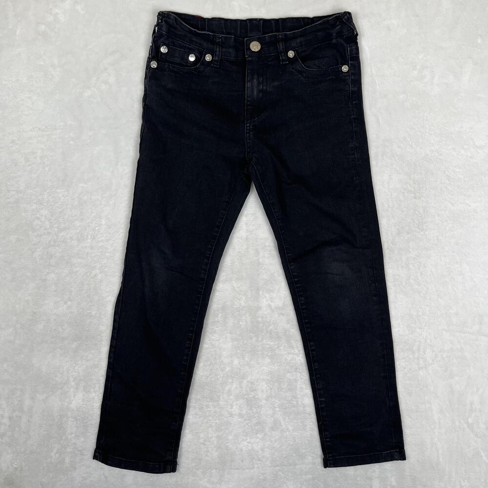 True Religion Skinny Jeans Kids 10 Black Stretch Denim Adjustable Waist
